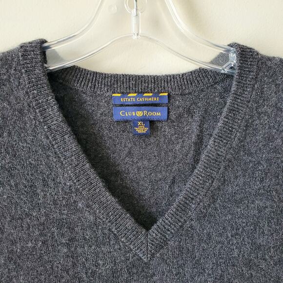 Men Classic Gray Cashmere Sweater Vest XL Preppy Academia Relaxed Casual Career - Picture 2 of 8